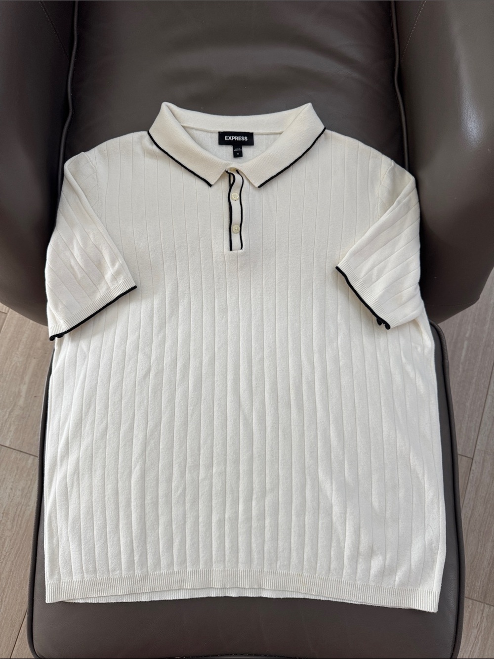 Express Cream Polo with Black Trim